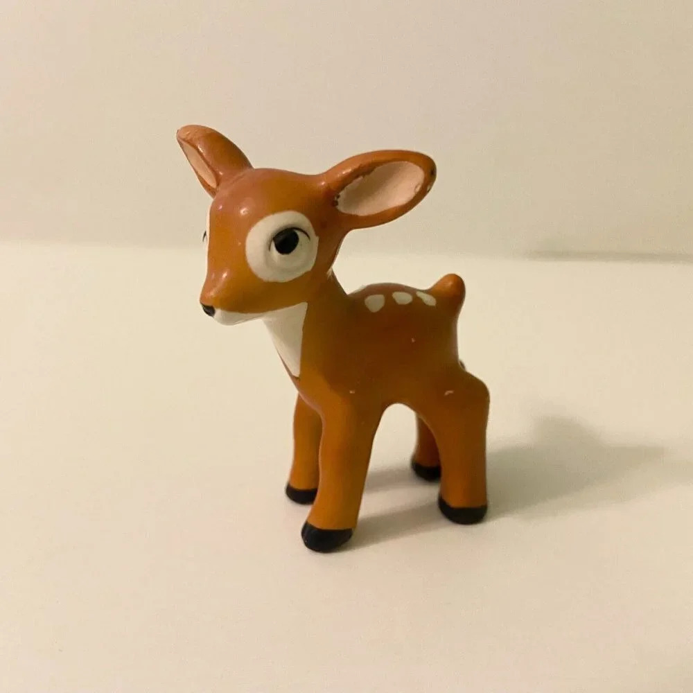Vintage Small Ceramic Deer Fawn Figurine 2.25 Inch Tall Germany Figure